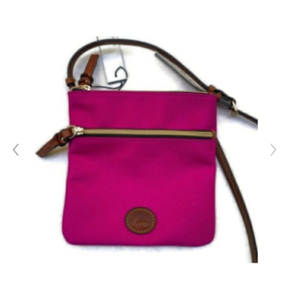 NWT Dooney & Bourke double Zip crossbody Fuschia - Picture 8 of 10